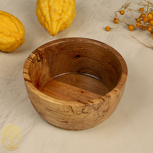 کاسه سوپ خوری چوبی گرد ترکیب گردو و افرا