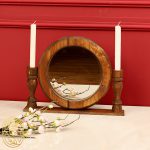 آینه و شمعدان دکوری و تزئینی چوبی کوچک