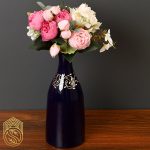 گلدان دکوری و تزئینی سفالی طرح مرجان بنفش کوچک